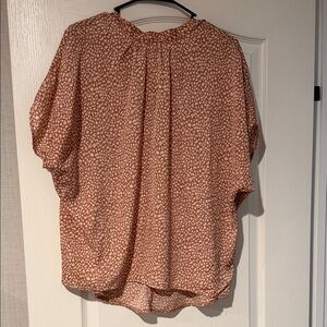 SHEIN Brown and White Patterned Blouse